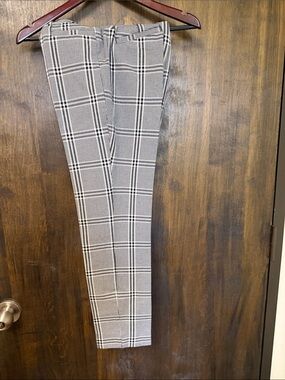 Banana Republic Black & White Plaid Trousers